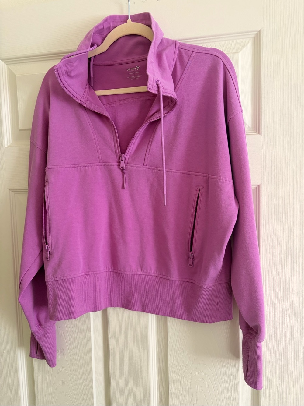 Old Navy Women’s Half-Zip Pullover Hoodie in Bright Magenta